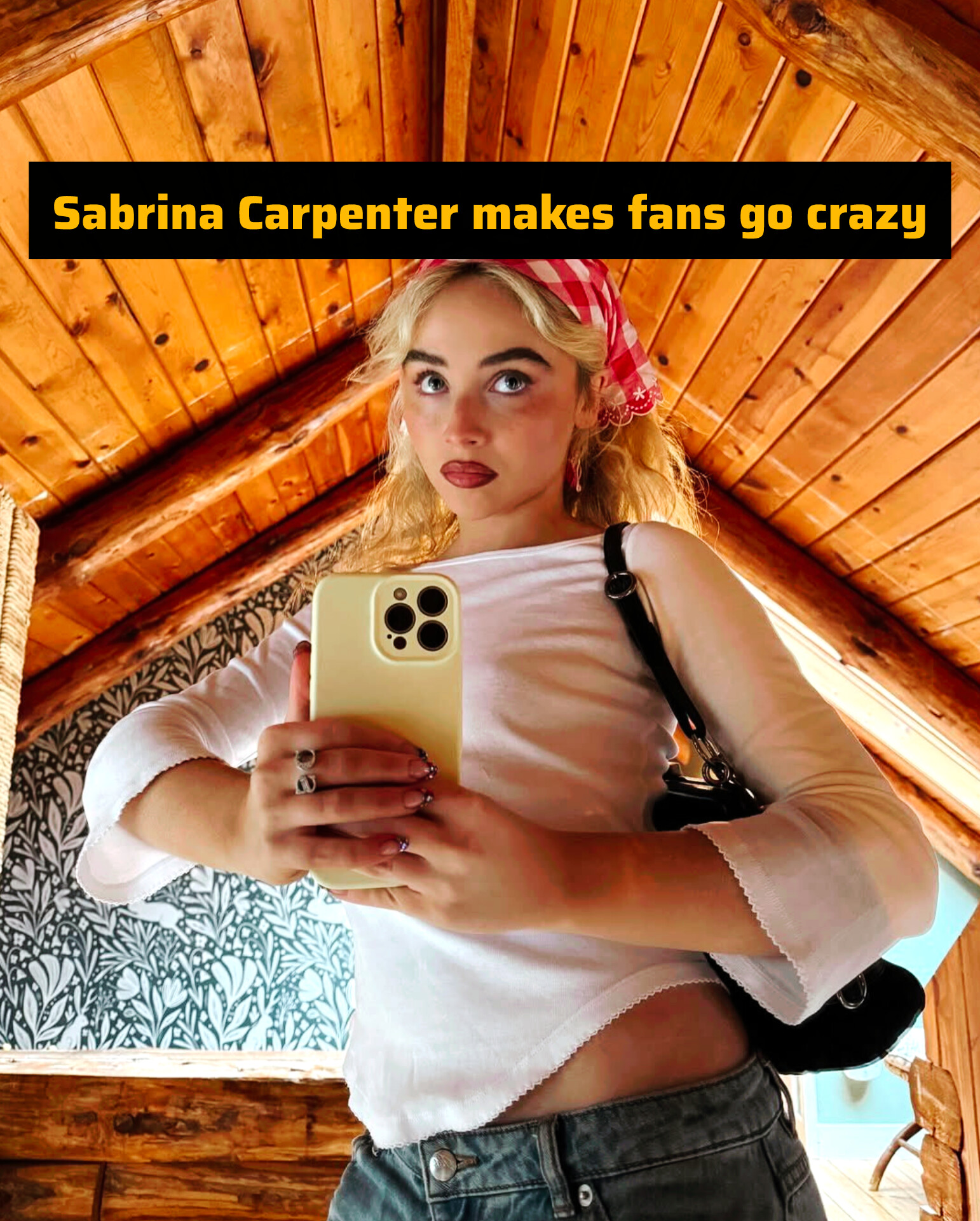 Sabrina Carpenter makes fans go crazy in White Top and Blue Jeans