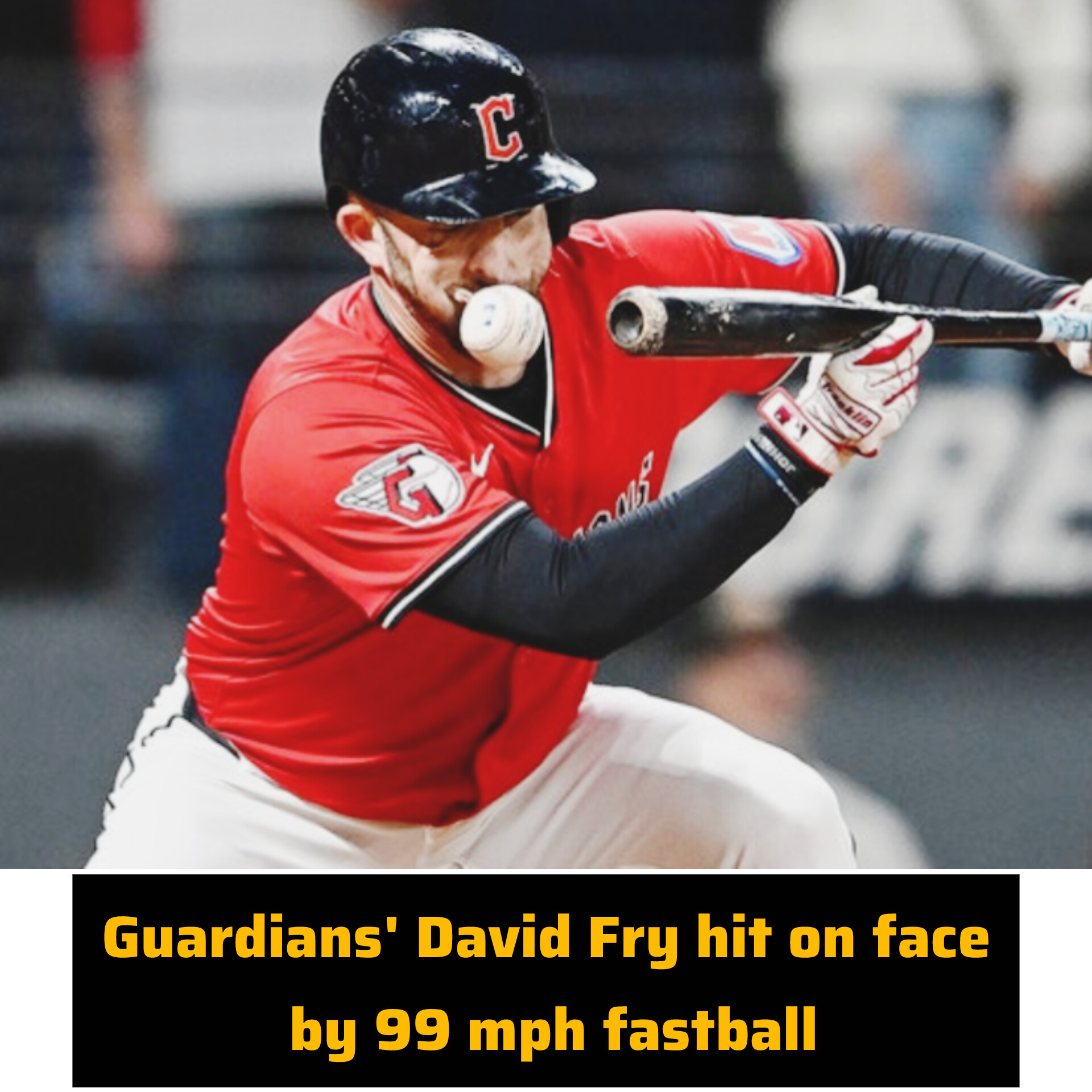 Scary Moment: Guardians’ David Fry hit on face by 99 mph fastball